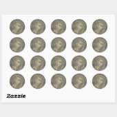 Het Heilige Gelaat Van Jezus Monochrome Kunst Ronde Sticker (Vel)