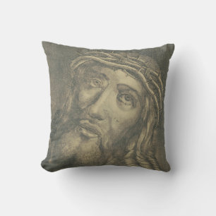 Het Heilige Gelaat Van Jezus Monochroom Kunst Kussen
