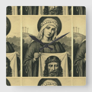 Het heilige Gezicht van Jesus Vierkante Klok