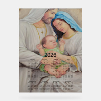 Het Heilige Gezin: Goddelijke Liefde 2026 Kalender Acryl Bord