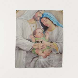 Het Heilige Gezin: Goddelijke Liefde 2026 Kalender Wandkleed