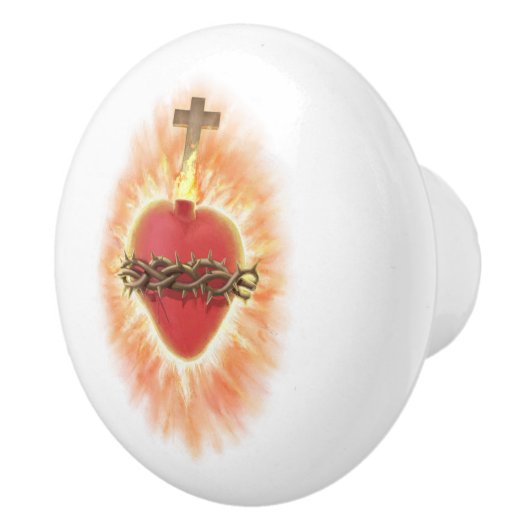 Het heilige hart keramische knop (Rechts)