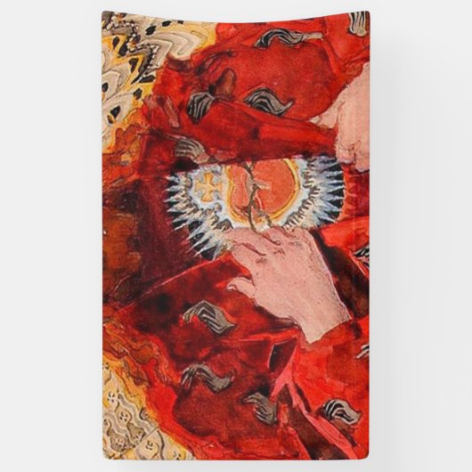 Het heilige hart van Jesus 1911 - Jozef Mehoffer Spandoek (Verticaal)