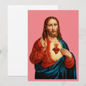 Het heilige hart van Jezus Feestdagenkaart (Voorkant / Achterkant)