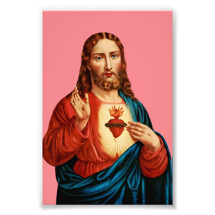 Het heilige hart van Jezus Foto Afdruk