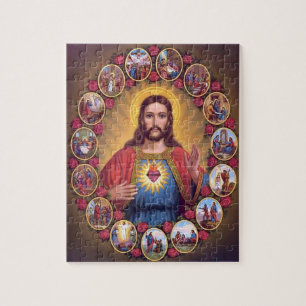 Het heilige hart van Jezus Jigzaag Puzzle Legpuzzel