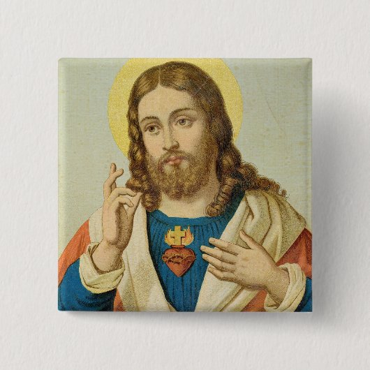 Het heilige hart vierkante button 5,1 cm (Voorkant)