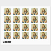 Het heilige hart vierkante sticker (Vel)