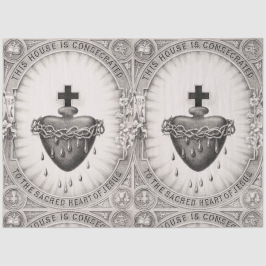 Het heiligste hart van Jezus Christus Tissuepapier (Voorkant)