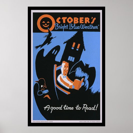 Het helderblauwe Weather van oktober Poster (Voorkant)