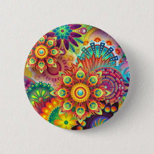 Het heldere Kleurrijke Abstracte Patroon van de Ronde Button 5,7 Cm