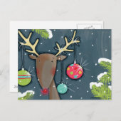 Het heldere Rendier van Kerstmis Feestdagenkaart (Voorkant / Achterkant)