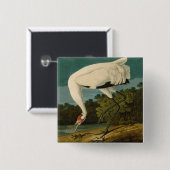 Het hele Crane Audubon-vogelschilderen Vierkante Button 5,1 Cm (Voorkant /achterkant)