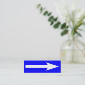 Het hele punt - blauw, wit en grijs mini visitekaartje (Staand voorkant)