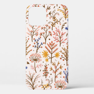 Het herfst Floral naadloos patroon. Doodle Planten iPhone 12 Hoesje