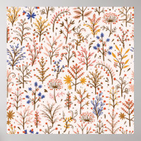 Het herfst Floral naadloos patroon. Doodle Planten