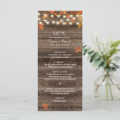 Het herfst laat het Rustic Fall Wedding Menu verla (Staand voorkant)