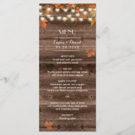Het herfst laat het Rustic Fall Wedding Menu verla