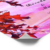 Het herfst laat Oranje roze welkomstbruiloft Poster (Hoek)