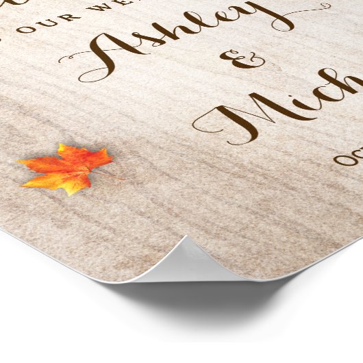 Het herfst verlaten het Welkome Teken van de Licht Poster (Hoek)