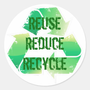Het hergebruik vermindert Recyclen Ronde Sticker
