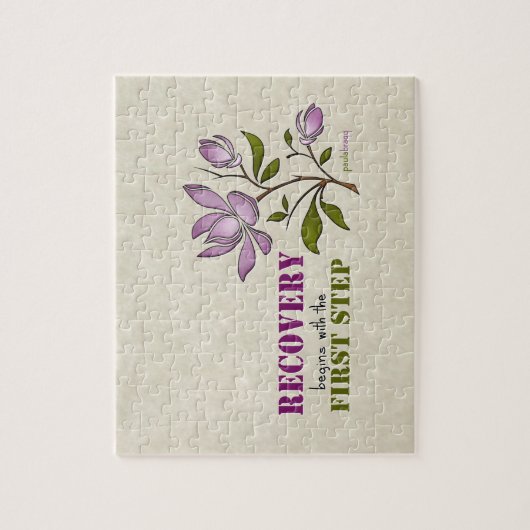 Het herstel begint met de eerste stap legpuzzel (Verticaal)