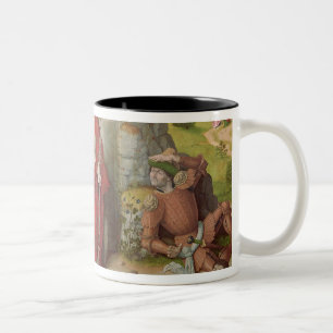 Het herstel tweekleurige koffiemok