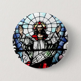 Het herstel van onze Heer (Glas in lood) Ronde Button 5,7 Cm