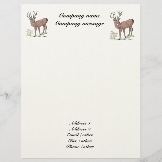 " Het hert 1 " Letterhead Briefhoofd (Voorkant)