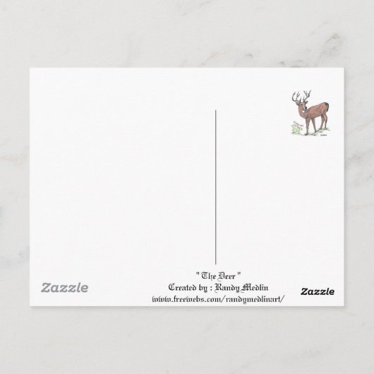 "Het hert" Briefkaart (Achterkant)
