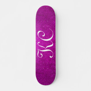 Het het monogramroze van de douane schittert skateboard