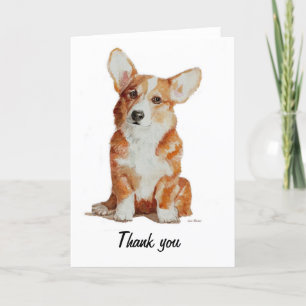 Het het puppyontwerp van Corgi voor Thank u kaardt Bedankkaart