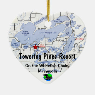 Het het slepen Pijnen Resort met Whitefish Chain K Keramisch Ornament