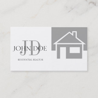Het het Zilveren Huis/Monogram van de makelaar in Visitekaartje