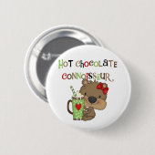 Het hete Meisje ChocolateConoisseur draagt Ronde Button 5,7 Cm (Voorkant /achterkant)