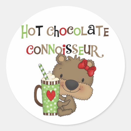 Het hete Meisje ChocolateConoisseur draagt Ronde Sticker (Voorkant)