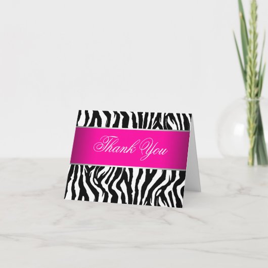 Het hete Roze Zebra dankt u Kaarten (Voorkant)