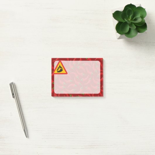 Het hete teken van het pepergevaar post-it® notes (Kantoor)