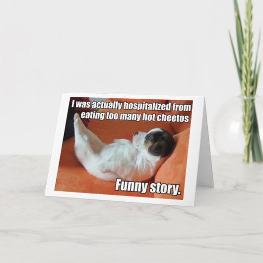 Het hete wenskaart van het Puppy Cheetos Kaart (Voorkant)