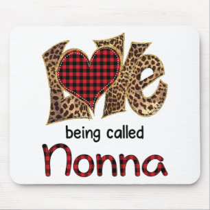 Het heten Nonna Leopard Heart Happy Mothers Day Muismat