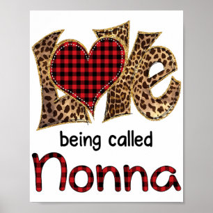 Het heten Nonna Leopard Heart Happy Mothers Day Poster