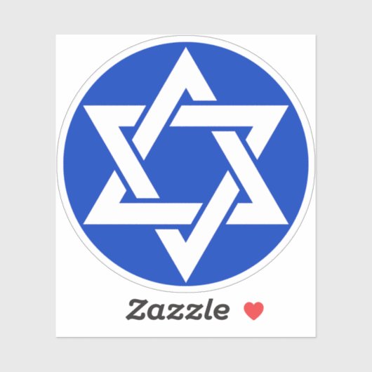 Het hexagram (wit op blauw) sticker (Vel)