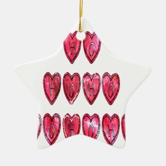 Het Ho Ho Hearts Collectie. Keramisch Ornament (Voorkant)
