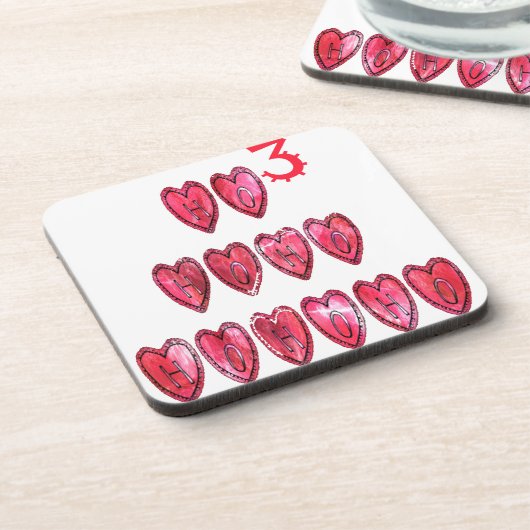 Het Ho Ho Hearts Collectie. Onderzetter (Linkerzijde)