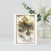 Het Hoeden van de herder Vintage Kerstmis van Feestdagenkaart (Staand voorkant)