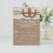 Het Hoefijzer Rustic Wedding Collectie RSVP Kaartje (Staand voorkant)
