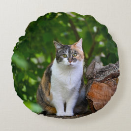Het Hoesje van de Kat Pillow Rond Kussen