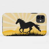 Het Hoesje van iPhone van het Paard van de zonsond (Achterkant (horizontaal))