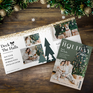 Het Holiday Edition Family Photo Magazine-omslag Drieluik Wenskaart
