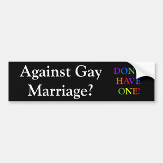 Het homohuwelijk? bumpersticker